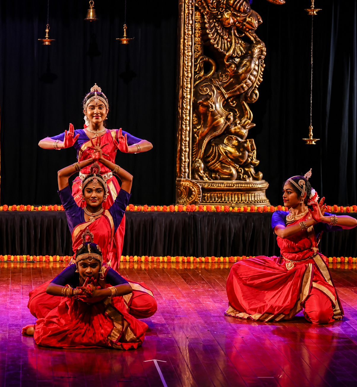 Bharatanatyam dancer performing at Rudra Academy studio